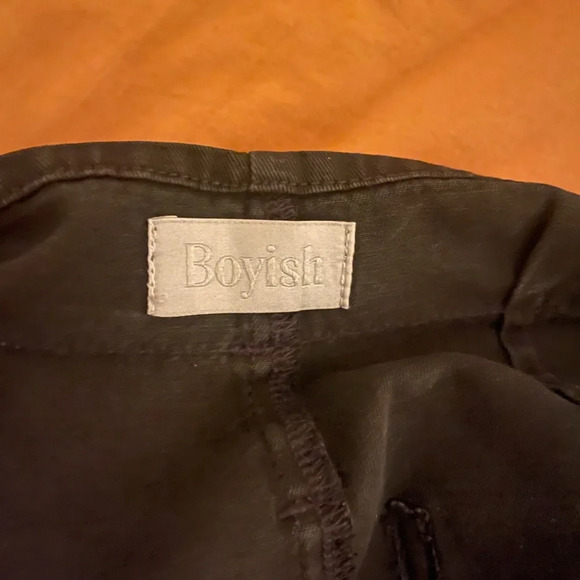 Boyish high rise zip wide leg trouser ankle pants navy blue sz small - Picture 7 of 9